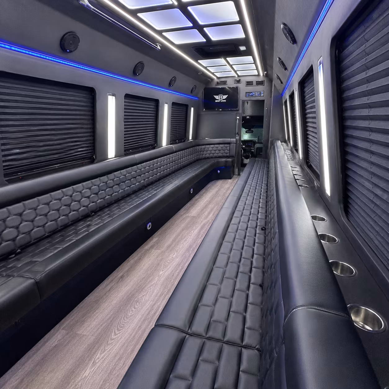 rochester hills party bus rental interior
